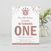 Invitation d'anniversaire de princesse pailletée o (Debout devant)