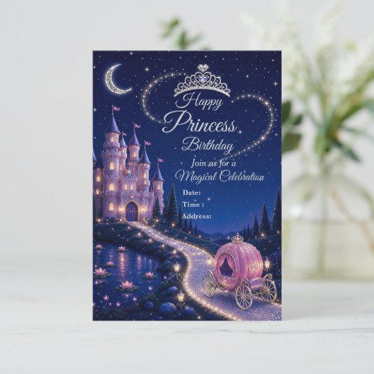 Invitation d'anniversaire de princesse | Partie de (Debout devant)