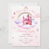 Invitation d'anniversaire de princesse Petites fil (Devant)