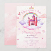 Invitation d'anniversaire de princesse Petites fil (Devant / Derrière)