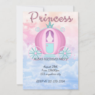Invitation d'anniversaire de princesse pour filles