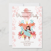 Invitation d'anniversaire de princesse, Princesse  (Devant)
