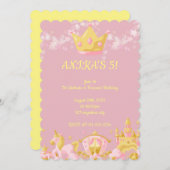 Invitation d'anniversaire de princesse rose (Devant / Derrière)