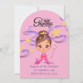 invitation d'anniversaire de princesse rose (Devant)