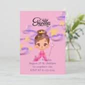 invitation d'anniversaire de princesse rose (Debout devant)