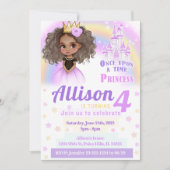 Invitation d'anniversaire de princesse rose africa (Devant)