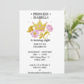 Invitation d'anniversaire de princesse rose et or (Debout devant)