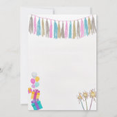 Invitation d'anniversaire de princesse rose mignon (Dos)