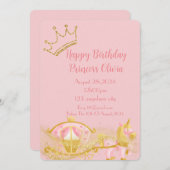 invitation d'anniversaire de princesse rose pour l (Devant / Derrière)