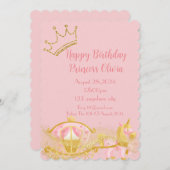 invitation d'anniversaire de princesse rose pour l (Devant / Derrière)