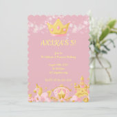 Invitation d'anniversaire de princesse rose pour l (Debout devant)