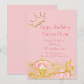 invitation d'anniversaire de princesse rose pour l (Devant / Derrière)