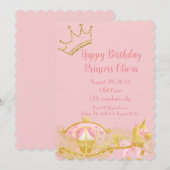 invitation d'anniversaire de princesse rose pour l (Devant / Derrière)