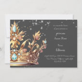 Invitation d'anniversaire de princesse royale (Devant)