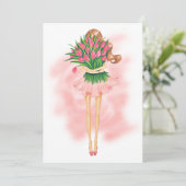 Invitation d'anniversaire de printemps rose (Debout devant)