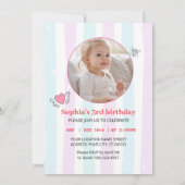 Invitation d'anniversaire de Pug Licorne Magique (Dos)
