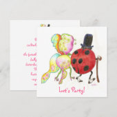 invitation d'anniversaire de punaise (Devant / Derrière)