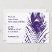 Invitation d'anniversaire de Purple Peacock (Devant)