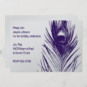 Invitation d'anniversaire de Purple Peacock