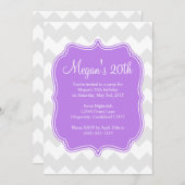 Invitation d'anniversaire de Purple Quatrefoil Che (Devant / Derrière)