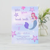 Invitation d'anniversaire de Purple Sirène (Debout devant)