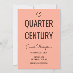 Invitation d'anniversaire de quart de siècle de ty