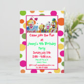 Invitation d'anniversaire de quatre clowns (Debout devant)