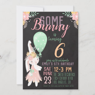Invitation d'anniversaire de quelques lapins