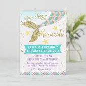 Invitation d'anniversaire de queue de sirène de (Debout devant)