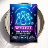 Invitation d'anniversaire de quille, Fête néon lum