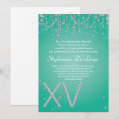 invitation d'anniversaire de Quinceanera de (Devant / Derrière)