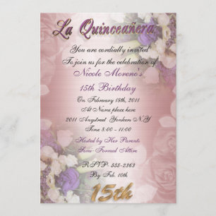Invitation d'anniversaire de Quinceanera de La