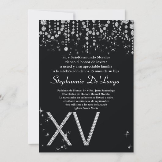 invitation d'anniversaire de Quinceanera du (Devant)