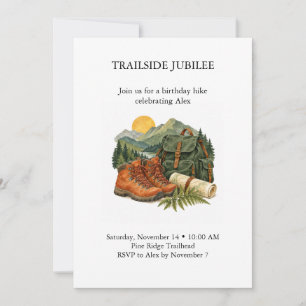 Invitation d'anniversaire de randonnée Trailside J