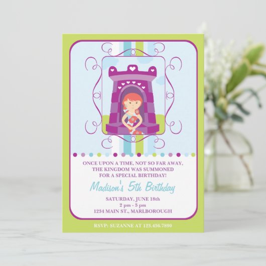 Invitation d'anniversaire de Rapunzel (Debout devant)