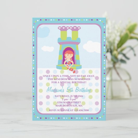 Invitation d'anniversaire de Rapunzel (Debout devant)