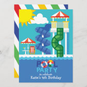 Invitation d'anniversaire de réception au bord de (Devant / Derrière)