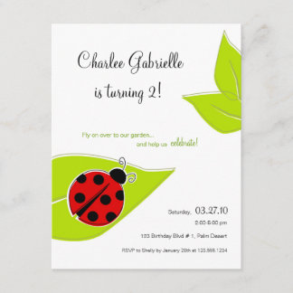 Invitation d'anniversaire de Red Ladybug