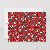 Invitation d'anniversaire de Red Paisley Bandana K (Dos)