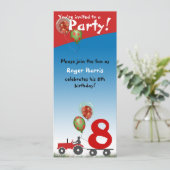 Invitation d'anniversaire de Red Tractor (Debout devant)