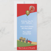 Invitation d'anniversaire de Red Tractor (Dos)