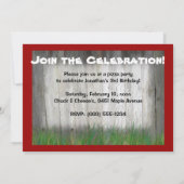 Invitation d'anniversaire de Red Tractor : Âge de  (Dos)