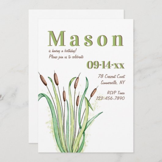 Invitation d'anniversaire de Reeds (Devant / Derrière)