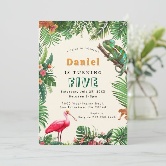 Invitation d'anniversaire de reptile (Debout devant)