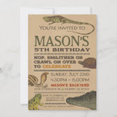 Invitation d'anniversaire de reptile (Devant)