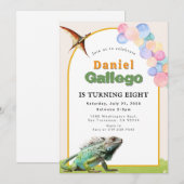 Invitation d'anniversaire de reptile (Devant / Derrière)