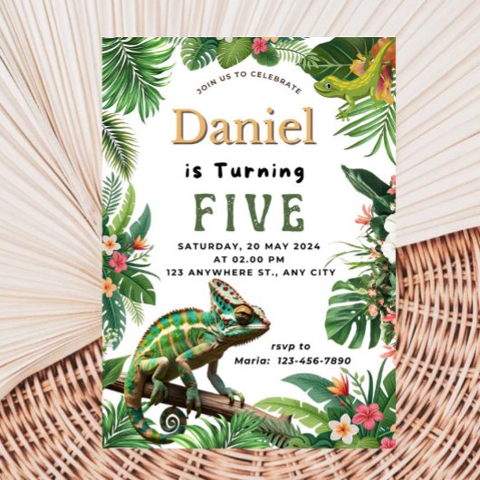 Invitation d'anniversaire de reptile