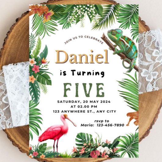 Invitation d'anniversaire de reptile