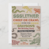 Invitation d'anniversaire de reptile | Partie de r (Devant)