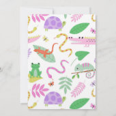 Invitation d'anniversaire de reptile vert (Dos)